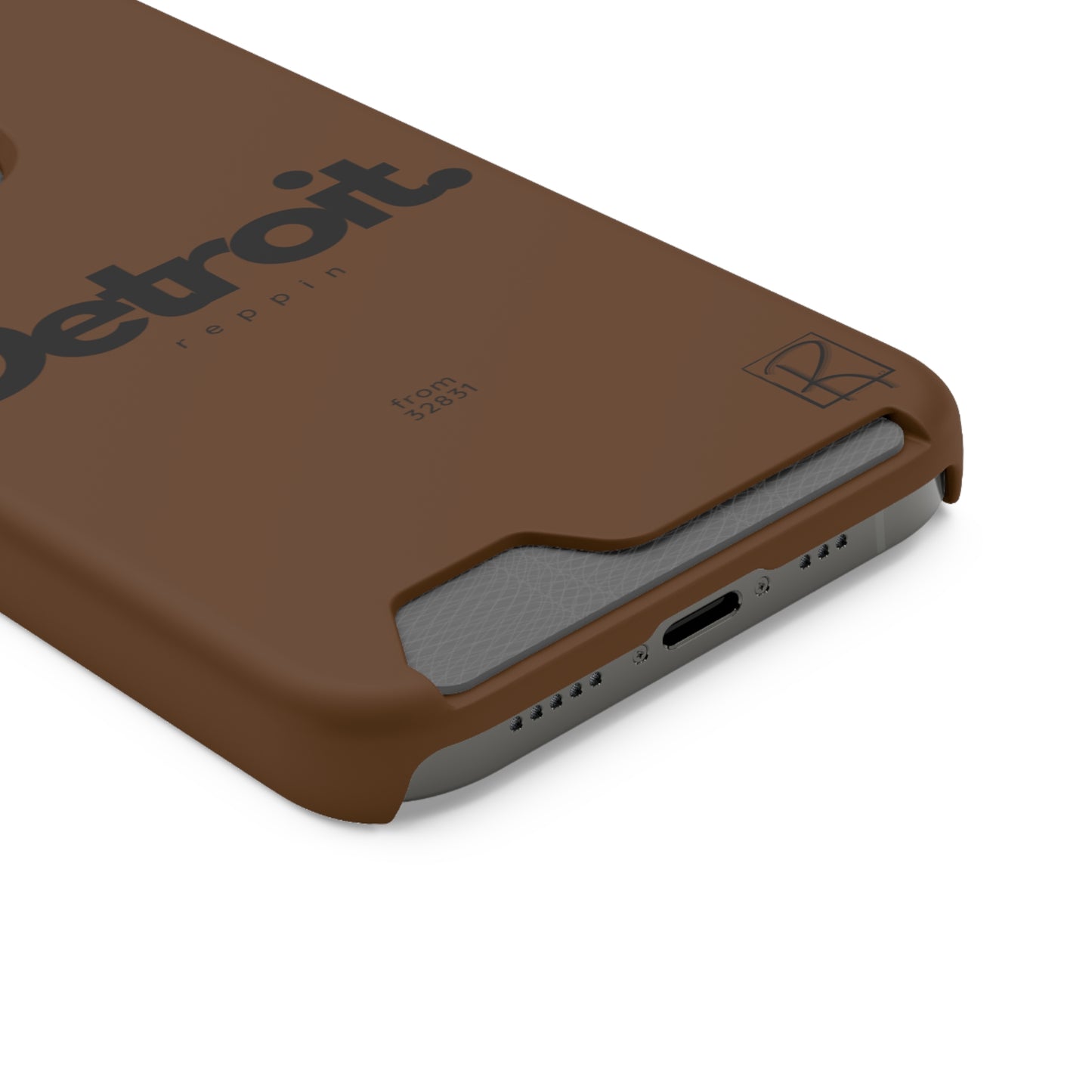 Brown Phone Case With Card Holder by Reppin Brand